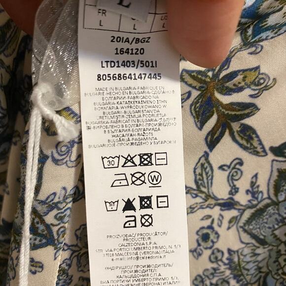 NWT Intimissimi top cami in satin & stretch lace w/paisley and floral print L - Picture 10 of 10